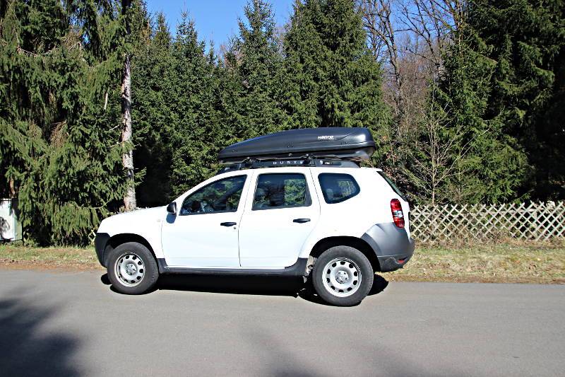 Dachbox 530 Liter auf einem Dacia Duster in Römerberg bei uns zu mieten